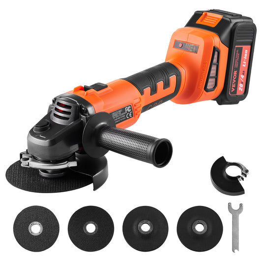 BENTISM Cordless Angle Grinder Kit, 4-1/2" 9000rpm Brushless Motor, 3 Variable Speed, Electric Grinder Power Tools with 20v 4.0Ah Battery & Fast Charger